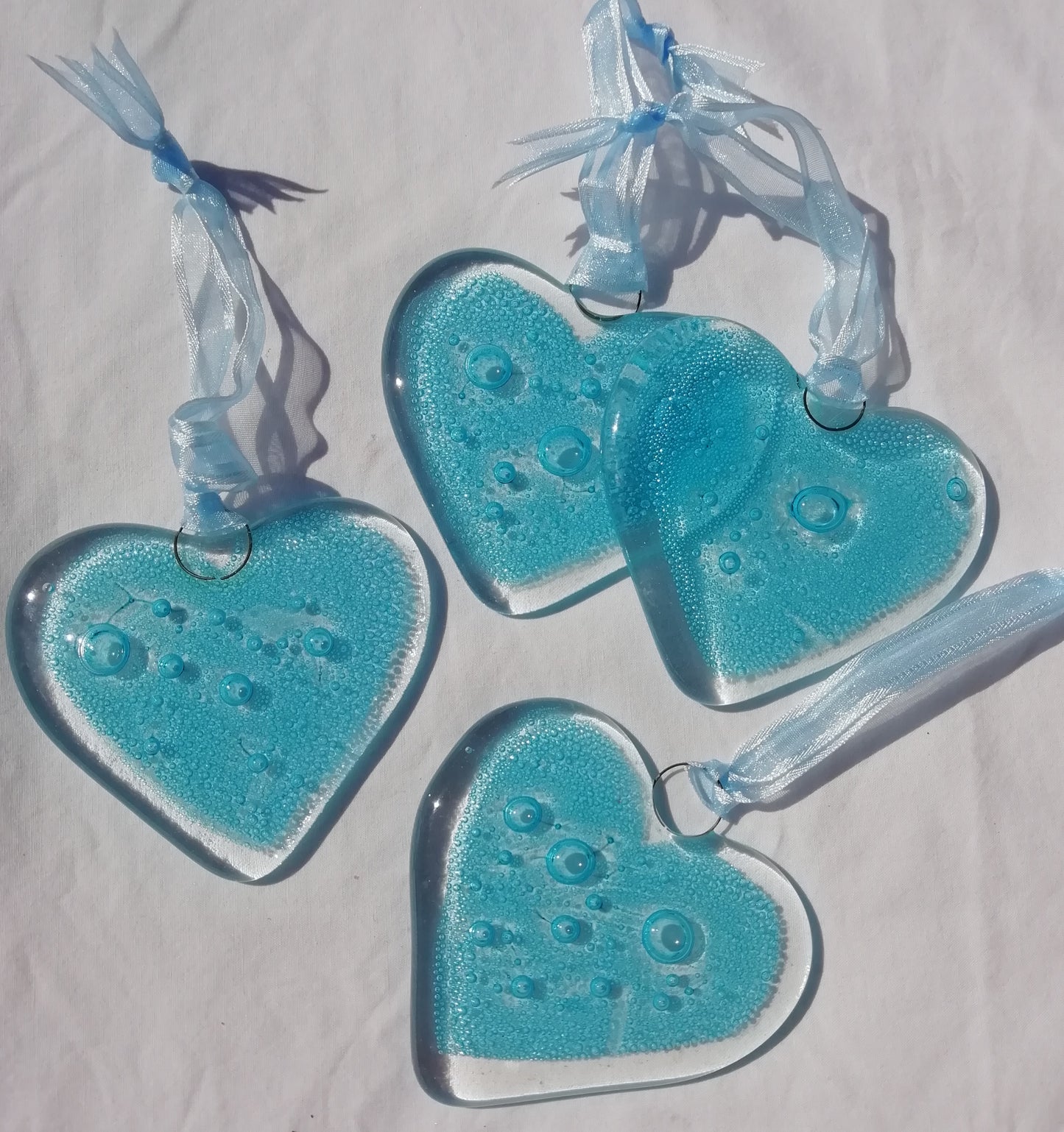 Fused glass heart
