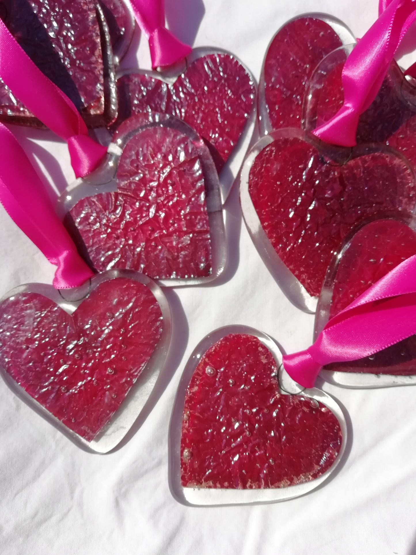 Fused glass heart