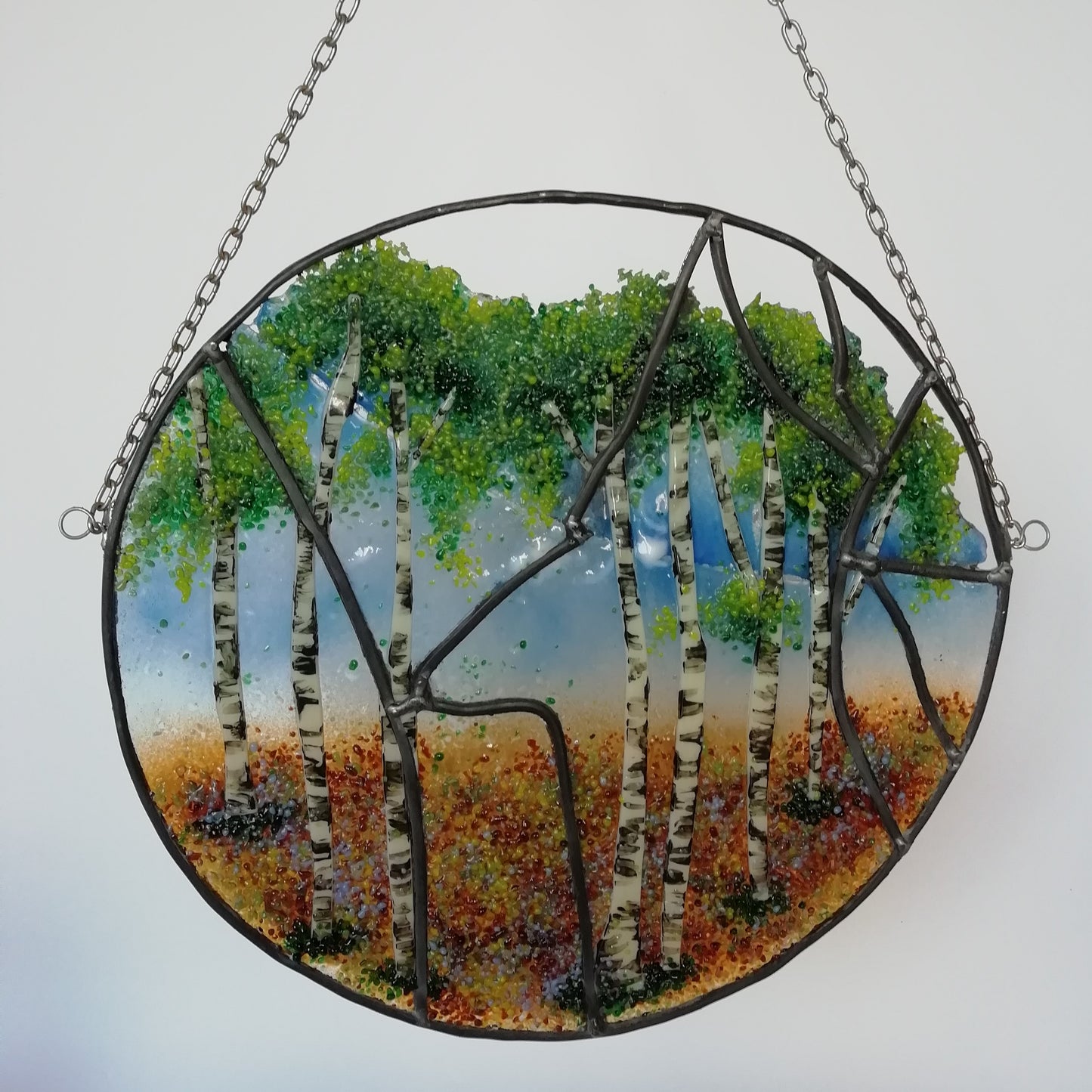Unique silver birch roundel