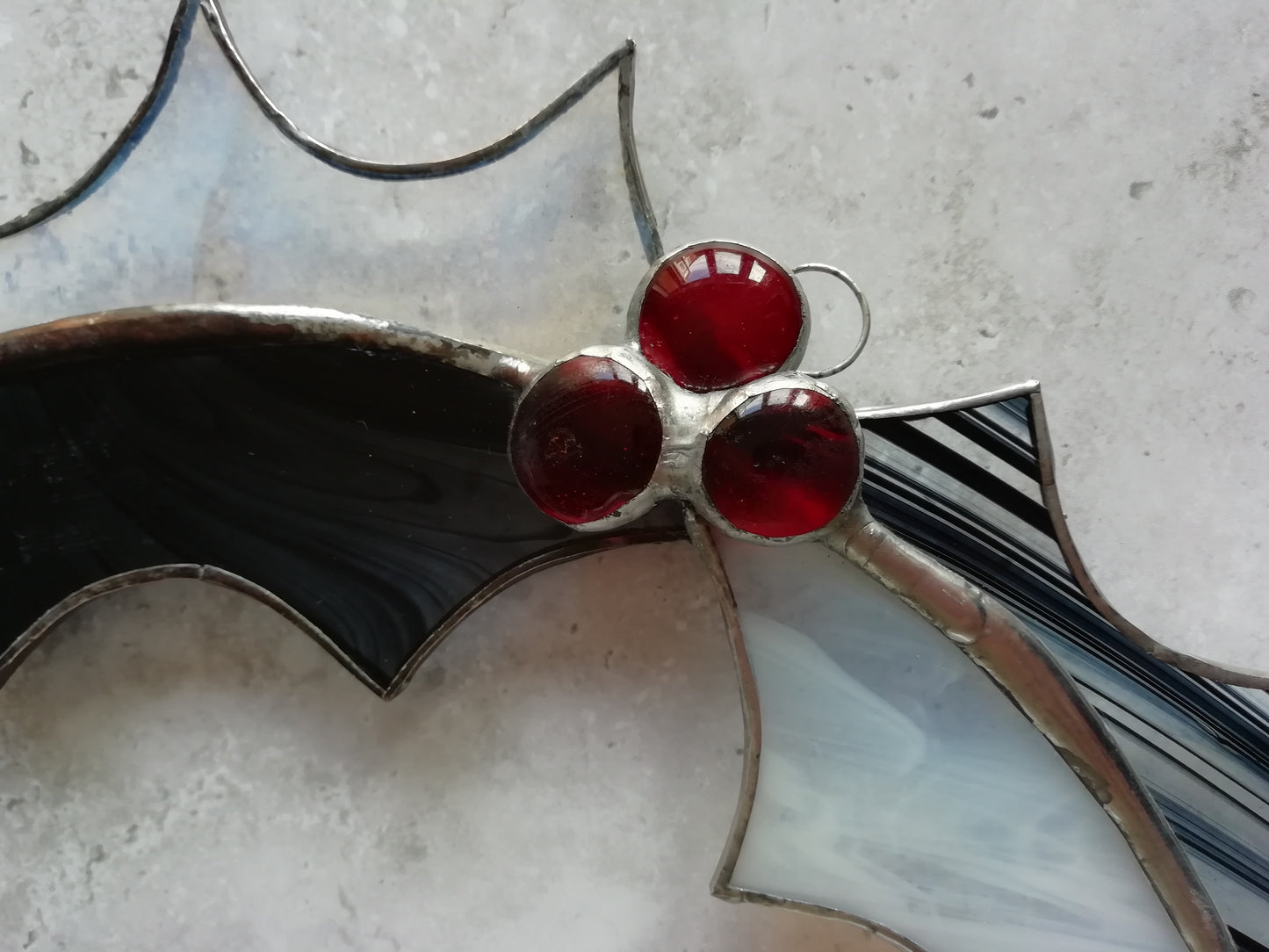 Stained glass holly wreaths