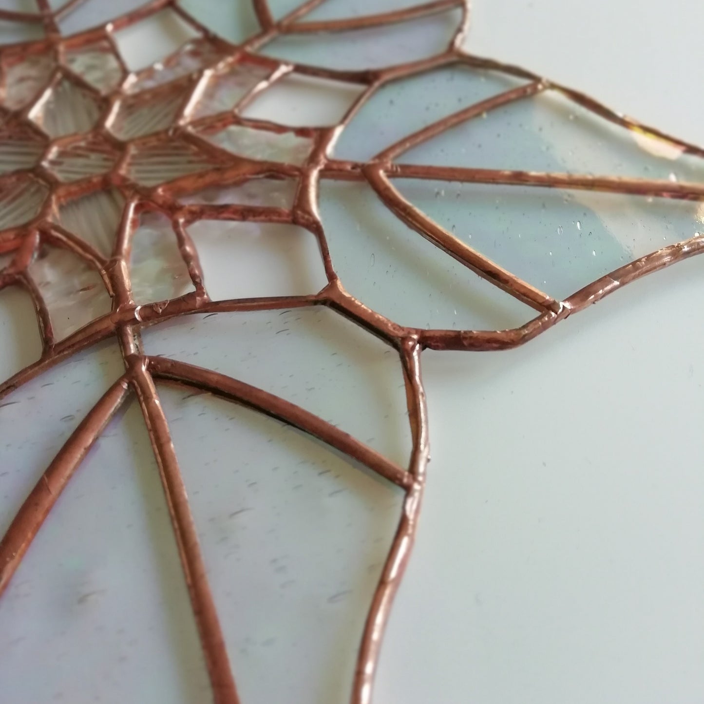 Large stained glass snowflake (copper finish)