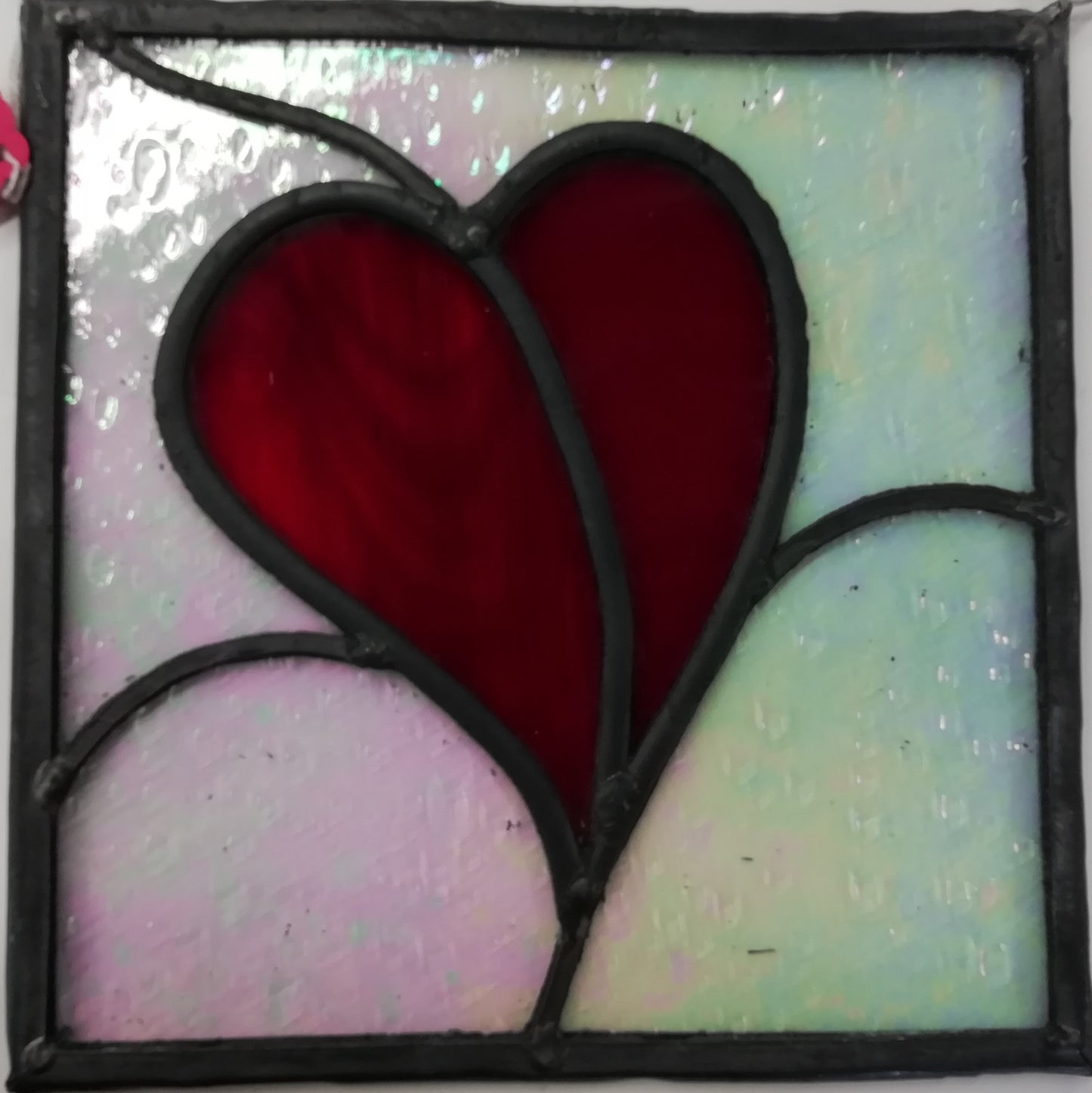 Stained glass heart panel
