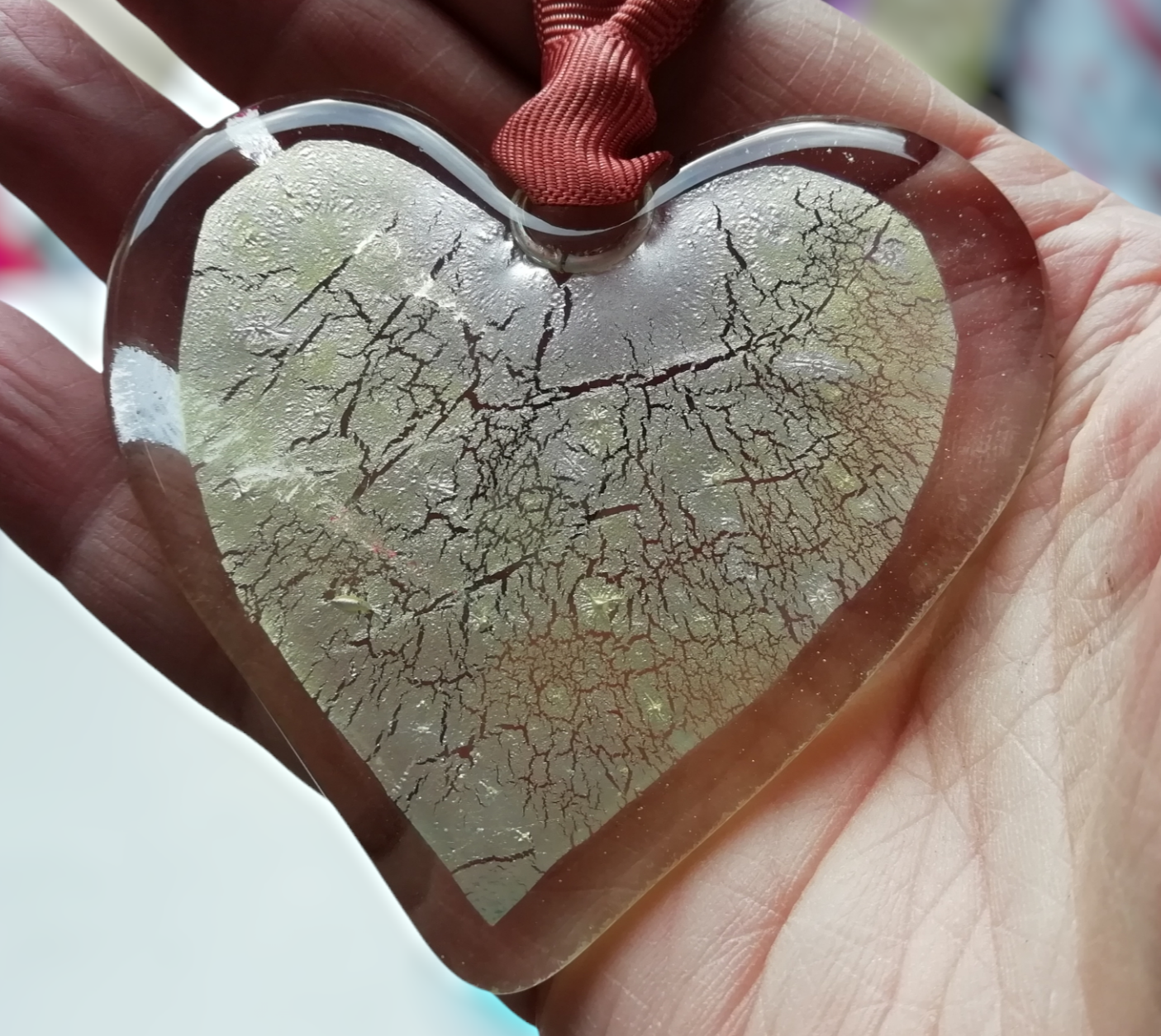 Fused glass heart