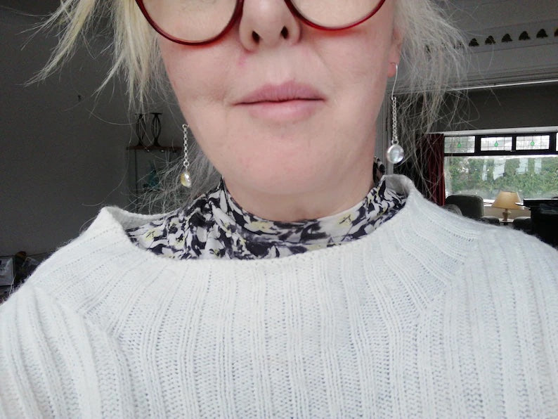 Fused Glass and Silver Earrings