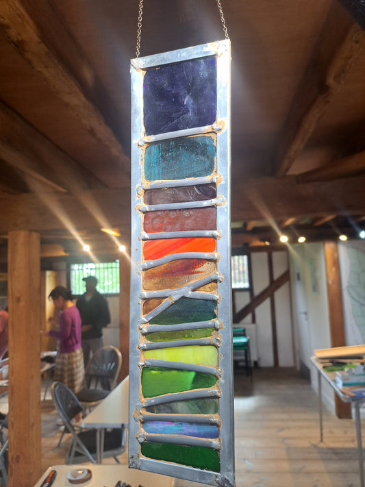 STAINED GLASS HANGING GARDEN ORNAMENTS