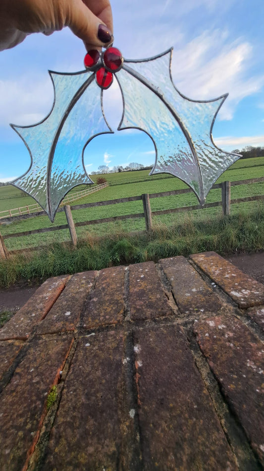 Holly Sprig - Clear / Silver