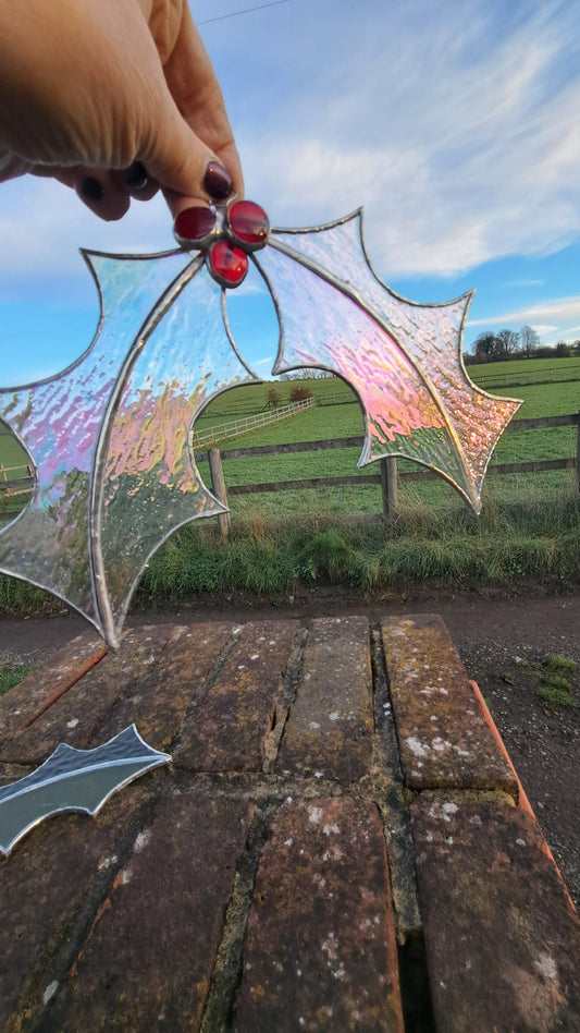 Holly Sprig - Iridescent / Silver