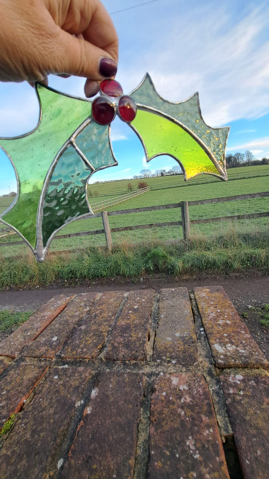 Holly Sprig - Green / Silver