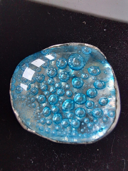 Turquoise Bubble Glass Ring
