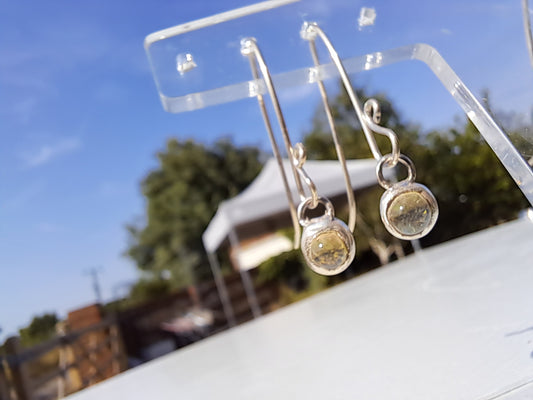 Silver Dichroic Fused Glass and Silver Earrings