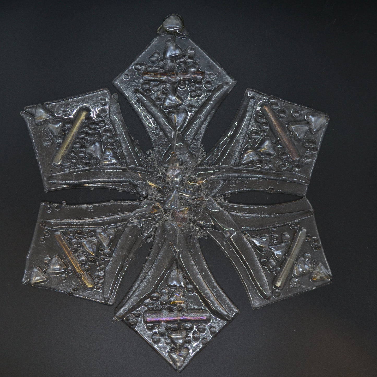 Hand- cut Glass Snowflakes