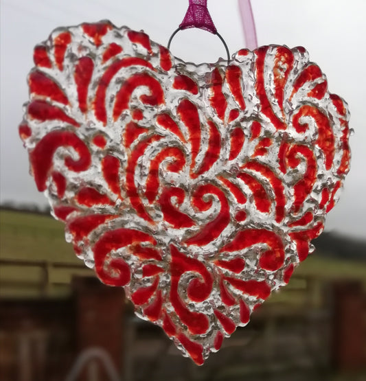 Valentines card with removable glass heart