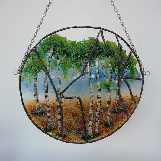 Unique silver birch roundel