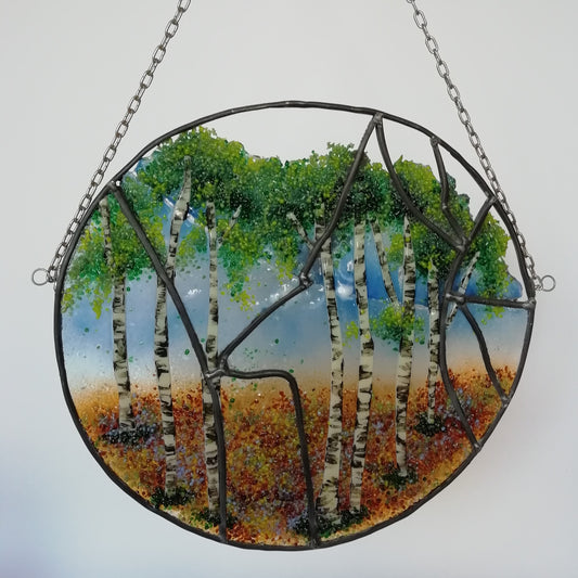 Unique silver birch roundel
