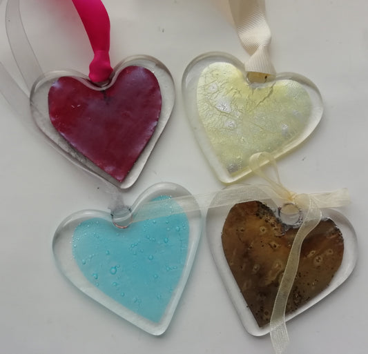 Fused glass heart