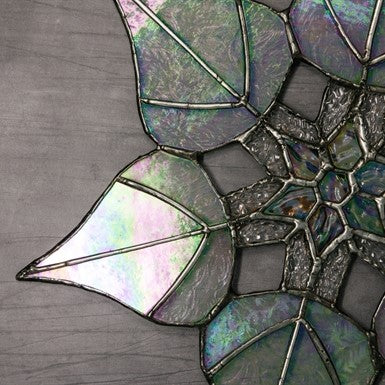 Large stained glass snowflake (black finish)