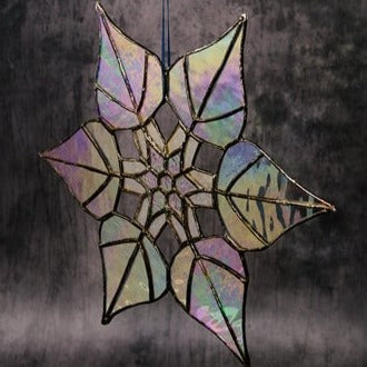 Large stained glass snowflake (black finish)