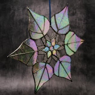 Large stained glass snowflake (black finish)