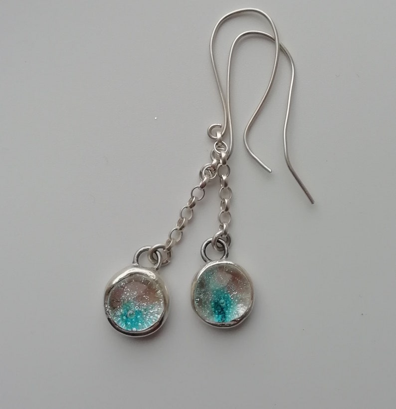 Fused Glass and Silver earrings