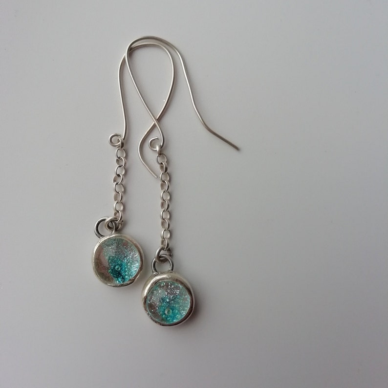 Fused Glass and Silver earrings